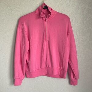 Lou + Grey Hot Pink Quarter Zip Sweatshirt - Small